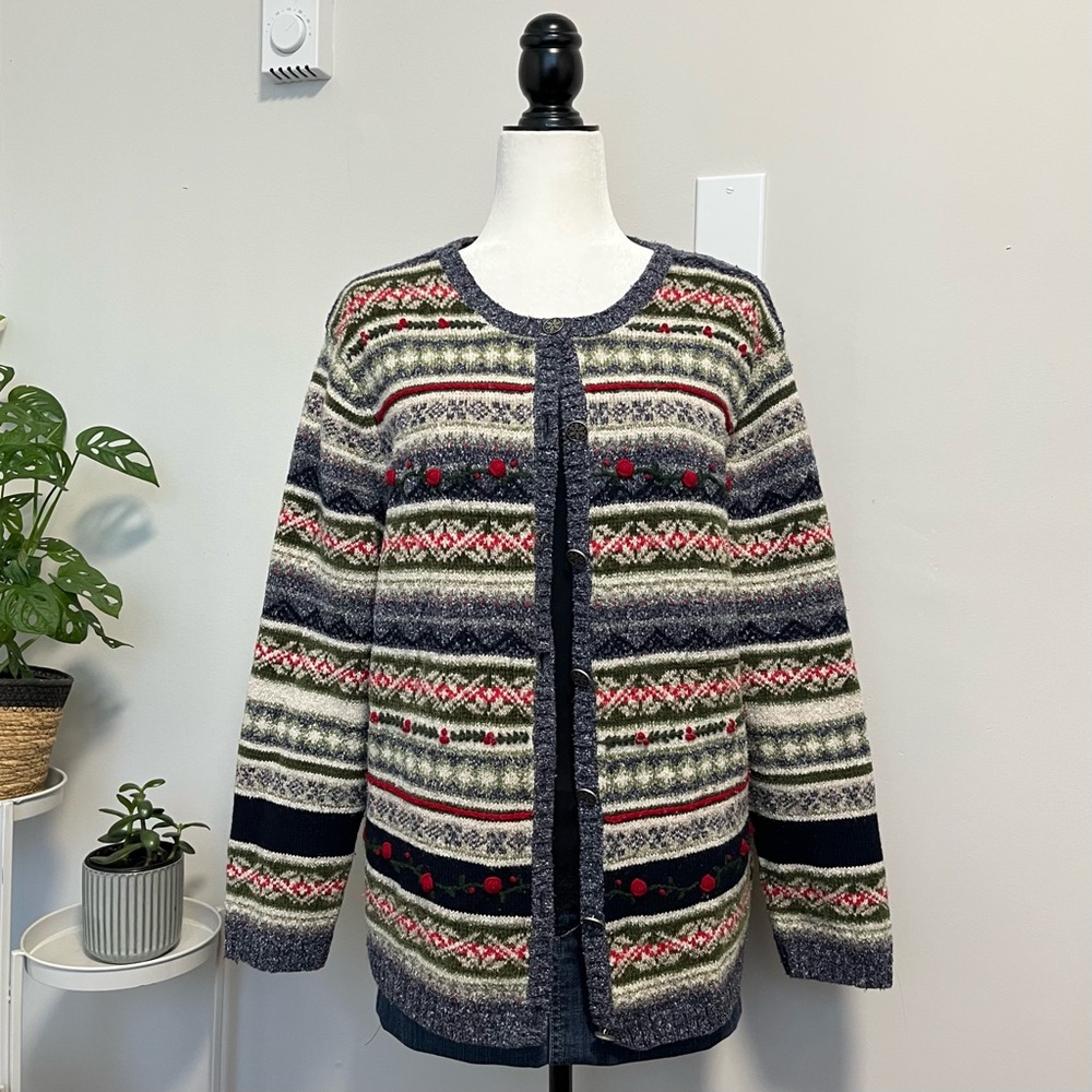 SOLD Vintage Winter Holiday Striped Knit Sweater